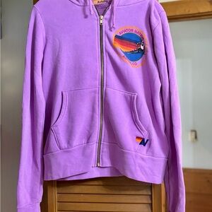 Aviator Nation Lavender Hoodie with Retro Aspen Ski Patch